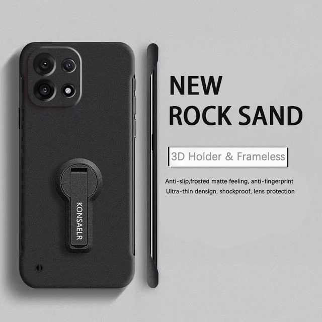Ultra Dünne Rahmenlose Schutzhülle mit Drehbarer Halterung für Xiaomi in Purple, Mattiertes Rock Sand Design - Bild 1
