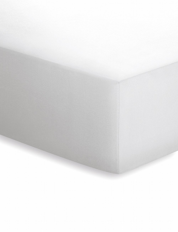 Schlafgut Jersey Spannbettlaken aus Baumwolle für Erwachsene, Weiß, B/T/H: 30,0 cm - Bild 1