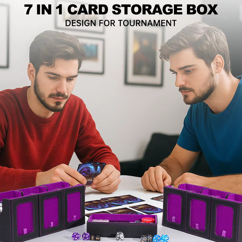 BANLOGA Sammelkarten-Aufbewahrungsbox, 6-Deck Modulare TCG-Deck-Box, Schwarz, ab 14 Jahre - Bild 2