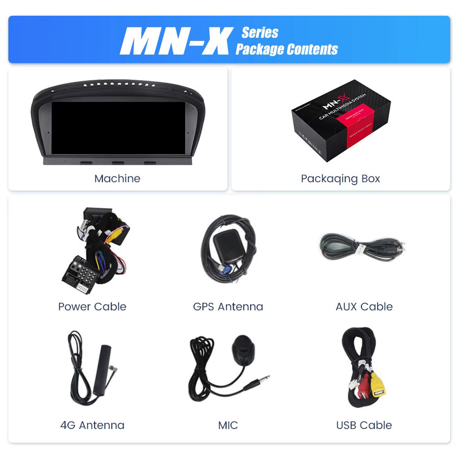 NaviFly MN-X EU Wireless CarPlay Intelligentes Multimedia-Autoradio für BMW E60 E61 E63 E64 E90 E91 E92 CCC in Schwarz - Bild 7