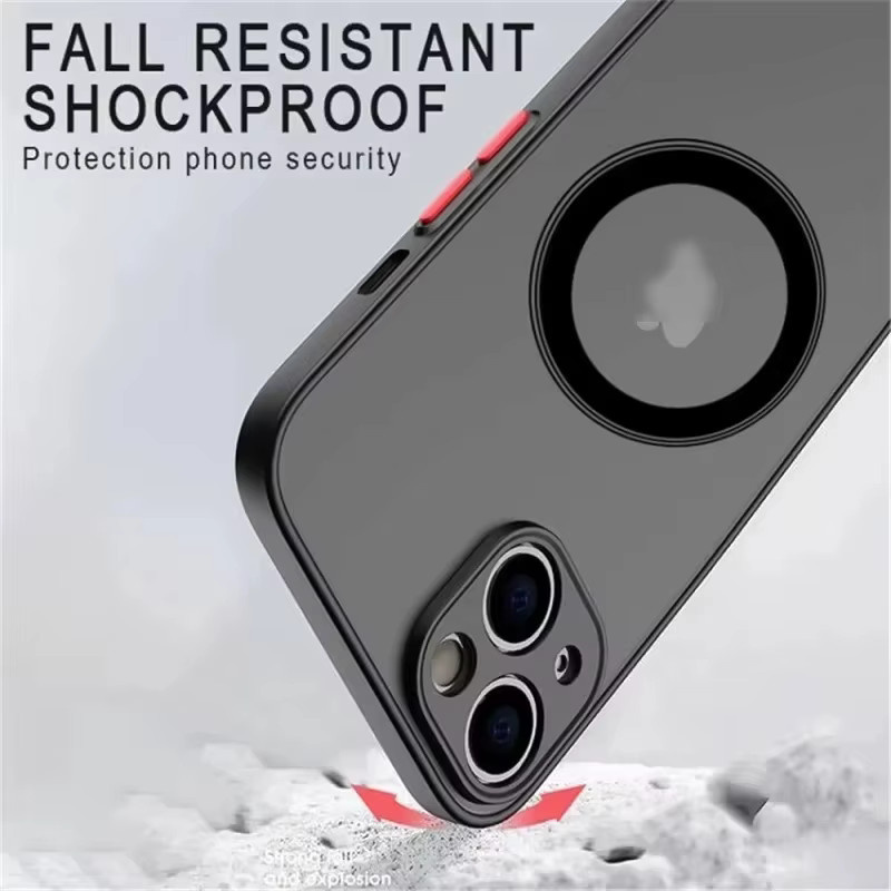 CYYWN Matte magnetische Hülle für iPhone 11 bis iPhone 17 Pro Max Translucent Cover in Schwarz und Transparent - Bild 3
