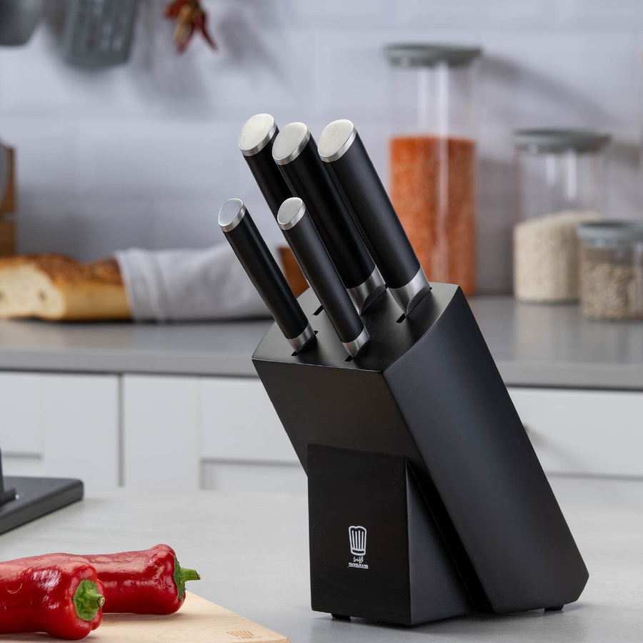 Fackelmann Chefkoch Messerblock, 6-teilig, schwarz und silber - Bild 2