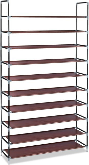 Relaxdays Schuhregal aus wasserabweisendem Vlies-Stoff in Bordeaux, B/H/T: 100 x 175,5 x 29 cm - Bild 1
