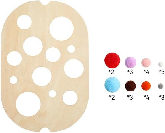 Binchi Montessori Sensorik-Tischplatte, Ballsortierspiel, Holz, Bunt / Mehrfarbig - Bild 1