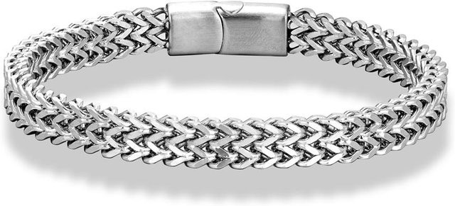 YULIN Armband Panzerkette, Edelstahl, Blau, Silber, 21 cm, Unisex - Bild 1