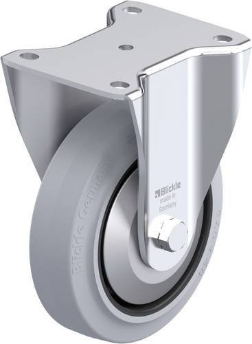 Blickle Stahlblech-Bockrolle BH-POEV 160XR-SG-FA in Schwarz-Grau mit 160 mm Rad-Durchmesser und 400 kg Tragfähigkeit - Bild 1