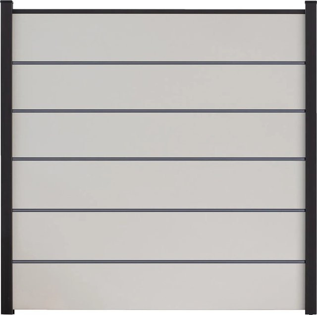 GroJa Steckzaun Premium Basicline Weiß PVC-beschichtet B: 180 cm, H: 180 cm - Bild 1