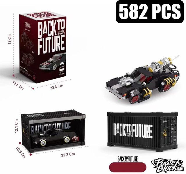 MOC Back to the Future Retro Fahrzeug, Bausteine, Sportwagen, ab 6 Jahren - Bild 1