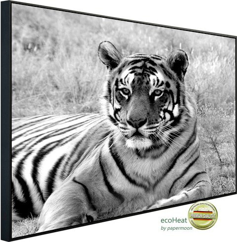 papermoon EcoHeat Infrarotheizung Tiger Portrait Schwarz Weiss mit Matt-Effekt und App-Steuerung - Bild 1