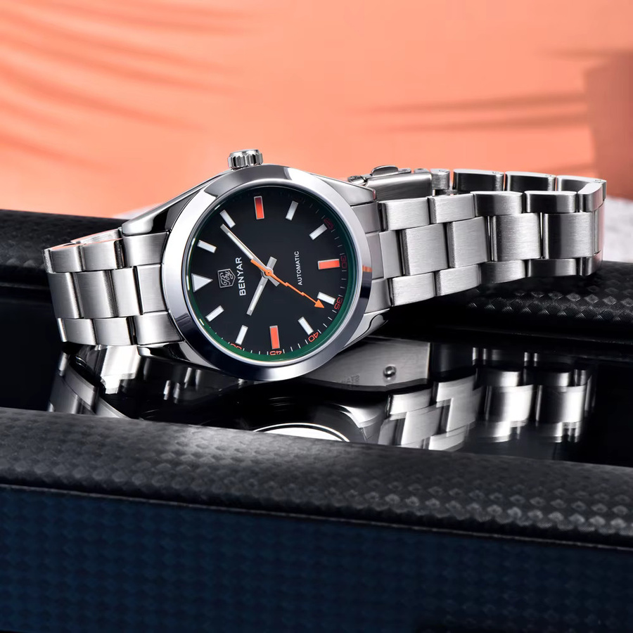 BENYAR Armbanduhr, Automatik, Edelstahl, Schwarz, Herren - Bild 5