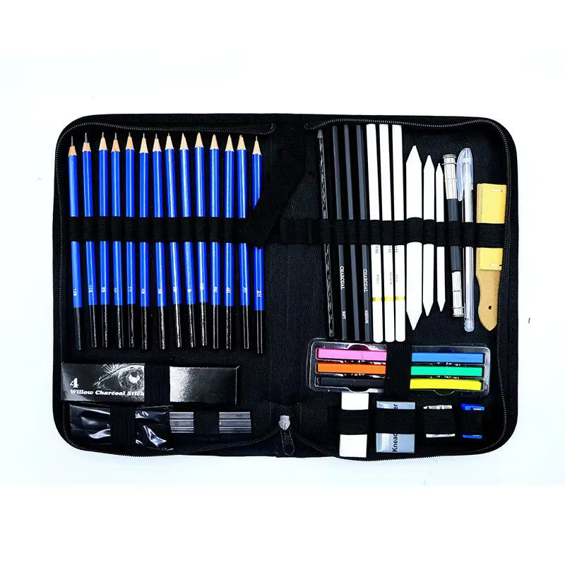 Bview Art Pro Art Kit 49-teiliges Skizzenzubehör-Set in Multicolour mit Graphitstiften, Kohle und Skizzenblock für Künstler und Erwachsene - Bild 2