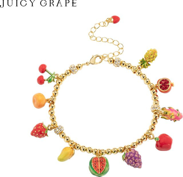 Juicy Grape Armband, Gold, Emaille, Frucht - Bild 1
