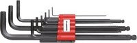 Gedore red Winkelschraubendreher-Satz 9-teilig mit Kugelkopf für Innensechskant-Schrauben, SW 1,5-10 mm, schwarz - Bild 1
