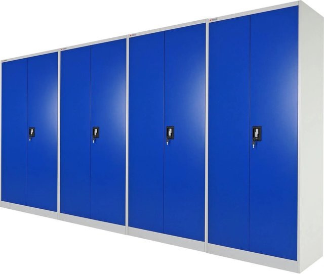 PROREGAL Werkstattschrank Elephant mit 2 Flügeltüren, abschließbar, Stahl, Blau/Lichtgrau, H x B x T: 180 x 80 x 40 cm - Bild 1