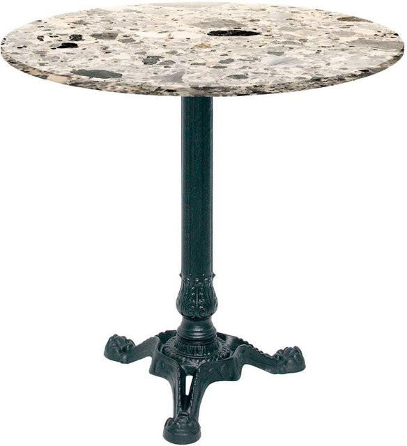 RestooTab Bistrotisch rund in Grau Terrazzo mit schwarzem Gestell, Durchmesser: 70 cm, Höhe: 75 cm - Bild 1