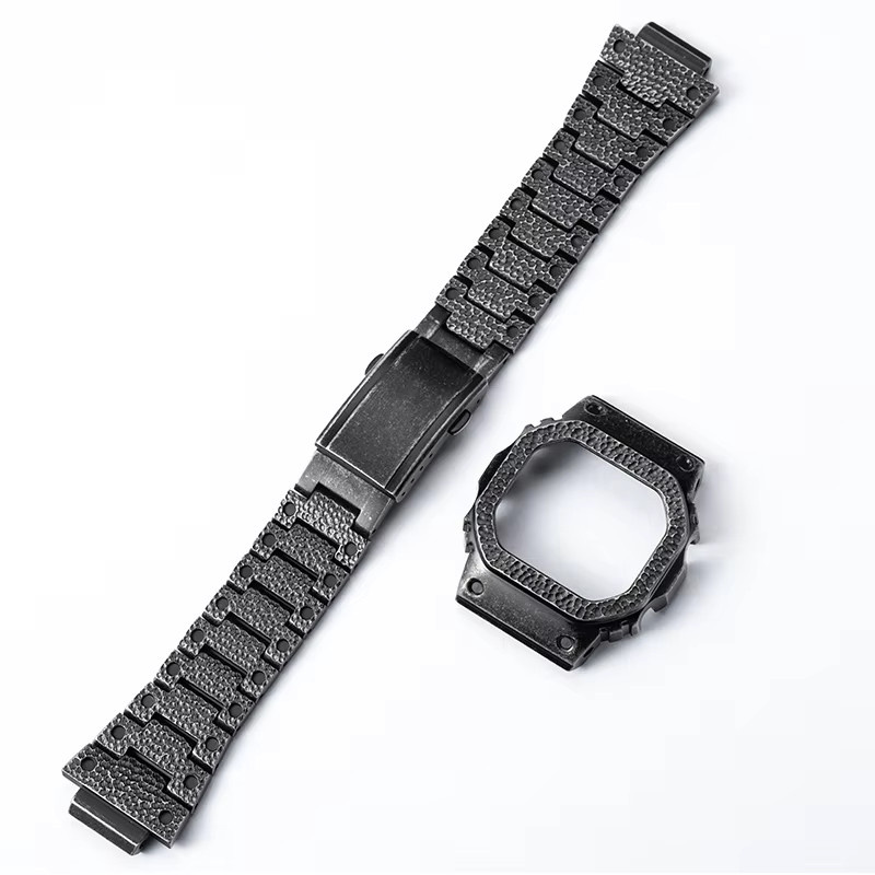 Casio Lünette Hammermuster, Titanlegierung, Edelstahl, Schwarz - Bild 4
