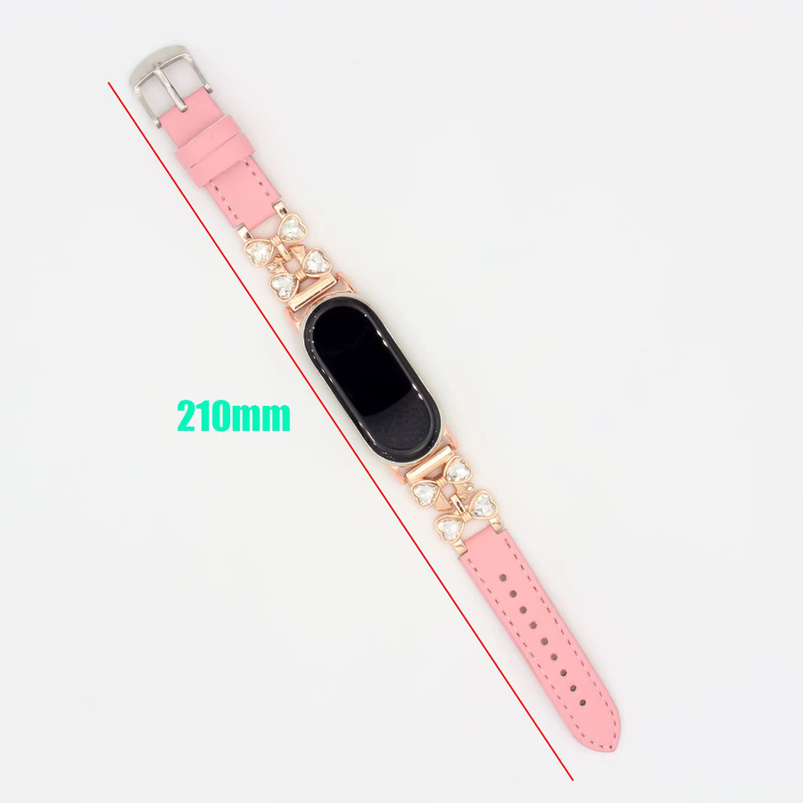 Hujerl Armband für Xiaomi, Leder, Rosa, Kristall, Damen - Bild 2