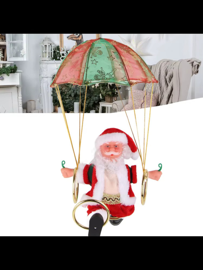 TOPINCN Weihnachtsschmuck Fallschirm-Anhänger mit Santa-Motiv in Mehrfarbig - Bild 3