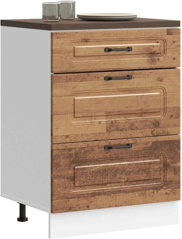 Küchenunterschrank Kalmar von vidaxl in Braun im Landhausstil aus Holzwerkstoff mit Drehtüren - Bild 1