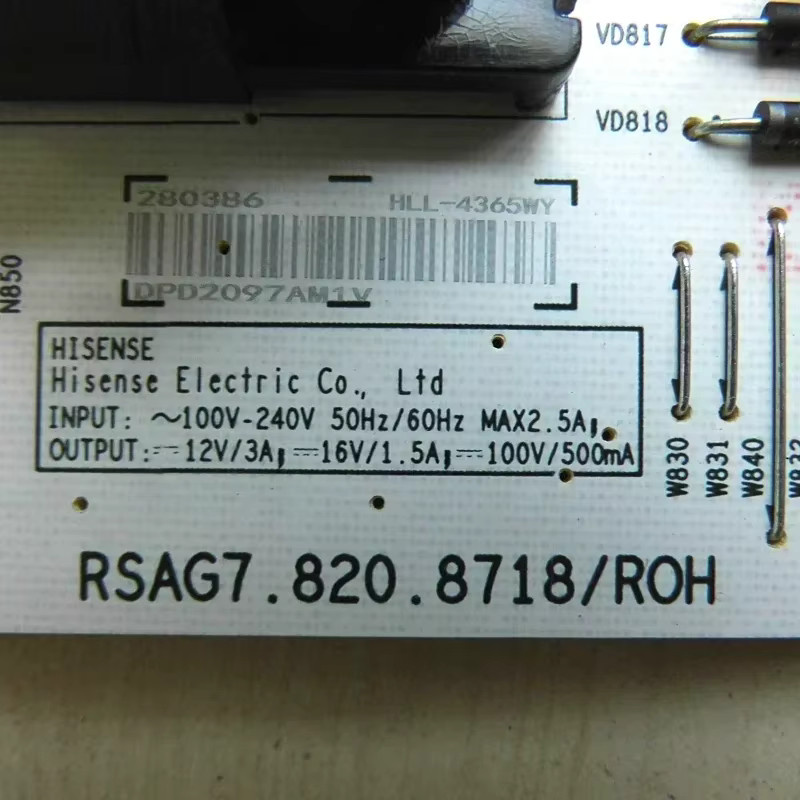 Netzteilplatine RSAG7.820.8718/ROH HLL-4365WU für LCD-Fernseher 65R6E3 65R6E4 65H6570G 65R7G5 65A7100FTUK 65A7100 in Multicolour - Bild 2