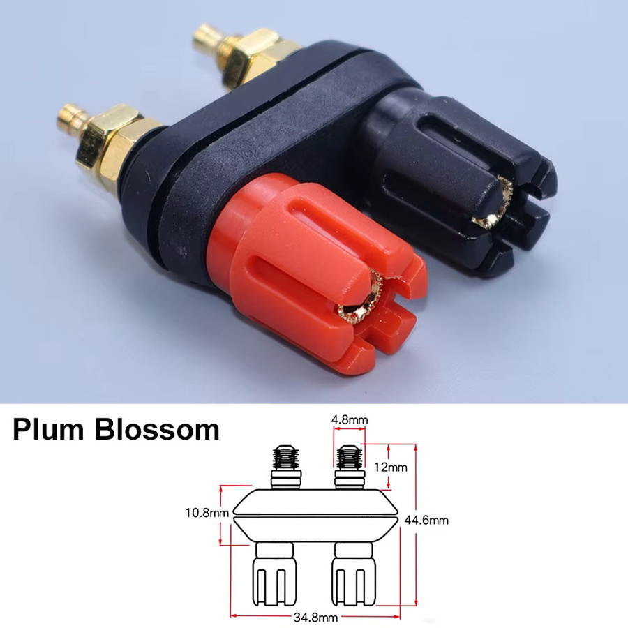 YanXi Bananenstecker Set als Adapter für Lautsprecher und Verstärker, Rot und Schwarz - Bild 4