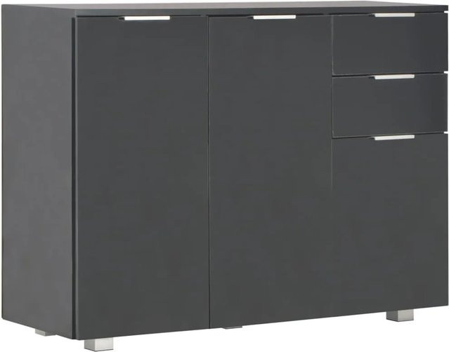 vidaXL Sideboard Hochglanz Schwarz B/T/H: 107 x 35 x 80,5 cm - Bild 1