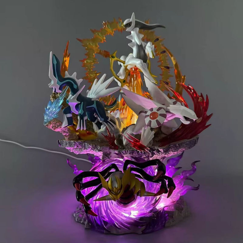 Pokemon Four Legendary Beasts Set Figur mit Licht, mehrfarbiges Anime Deko-Ornament aus Kunstharz, Höhe: 37 cm - Bild 3