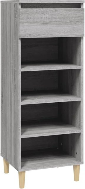 vidaXL Schuhschrank Grau aus Holzwerkstoff und Eukalyptus, B/T/H: 40 x 36 x 105 cm - Bild 1