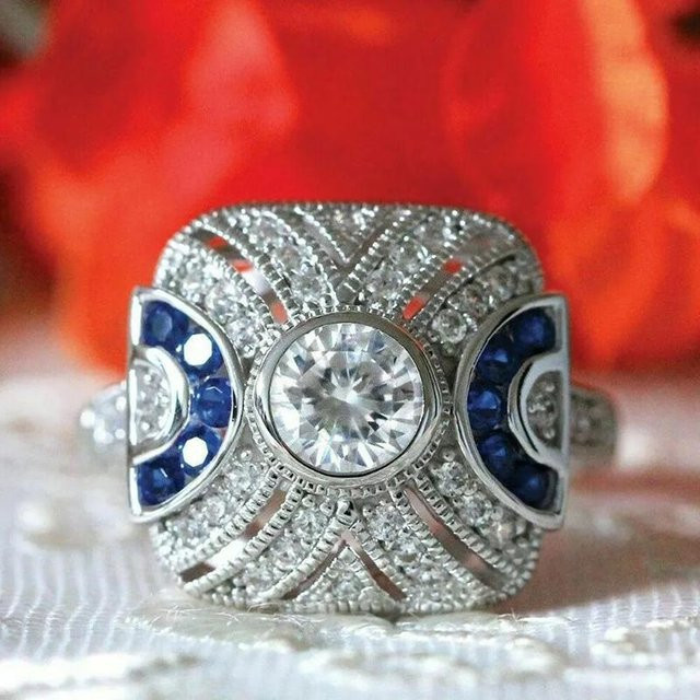 Huitan Ring, Silber, Zirkonia, Damen, Verlobung, 10 - Bild 1