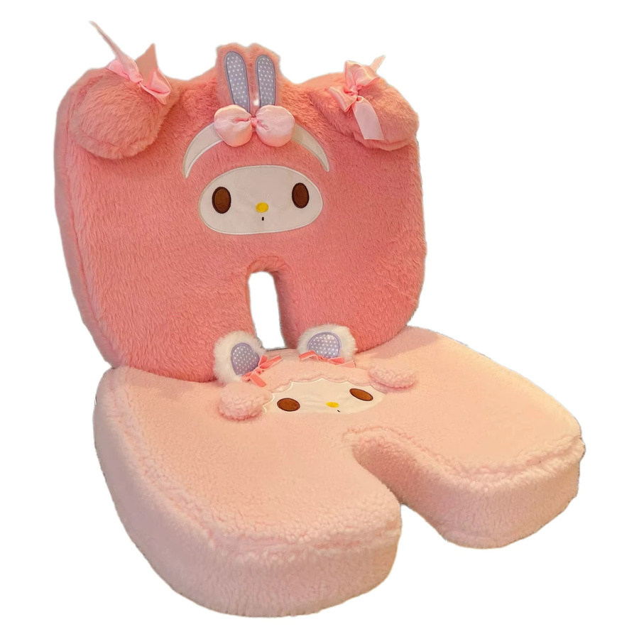 Aoger My Melody und My Sweet Piano Orthopädisches Memory Foam Sitzkissen und Rückenstütze aus Plüsch in Pink, Waschbar - Bild 3