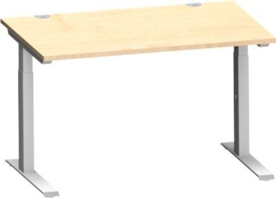 Schäfer Shop Genius Schreibtisch MODENA FLEX höhenverstellbar mit C-Fuß-Rechteckrohr, Farbe Ahorn/weiß, Breite: 120 cm, Tiefe: 80 cm - Bild 1