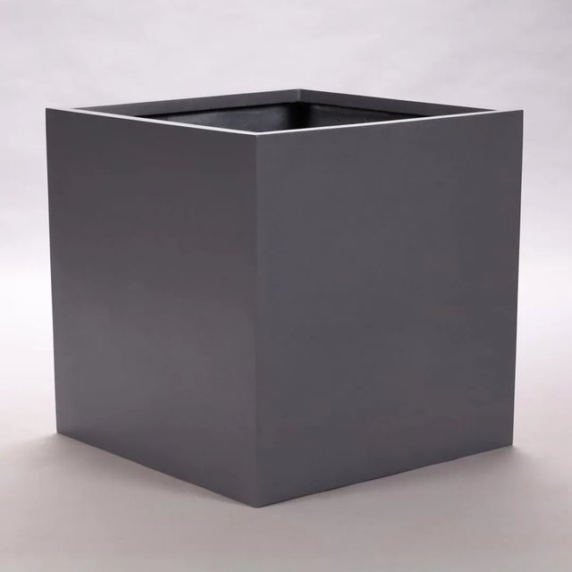 Elegant Einrichten Pflanzkübel aus Fiberglas in Anthrazit-Metallic, quadratisch, B/T/H: 70 x 70 x 70 cm - Bild 1