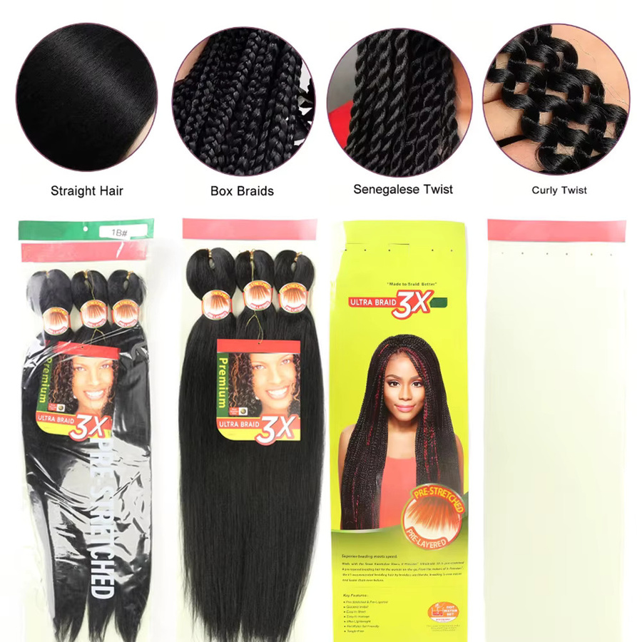 Colorful Girl Crochet Twist Braids, schwarzes synthetisches Flechthaar, 66 cm, 3er Pack - Bild 4
