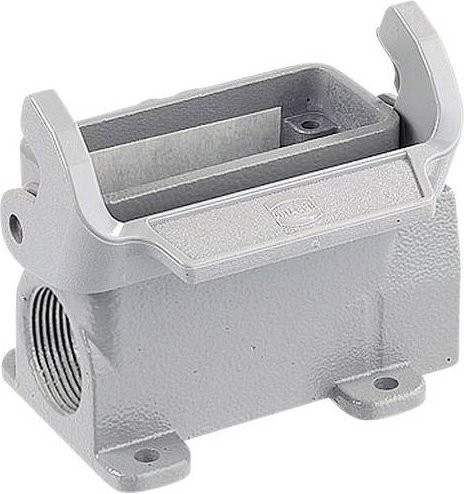HARTING Sockelgehäuse Han 10A-asg2-LB-M20 19200100290 in Grau aus Kunststoff - Bild 1