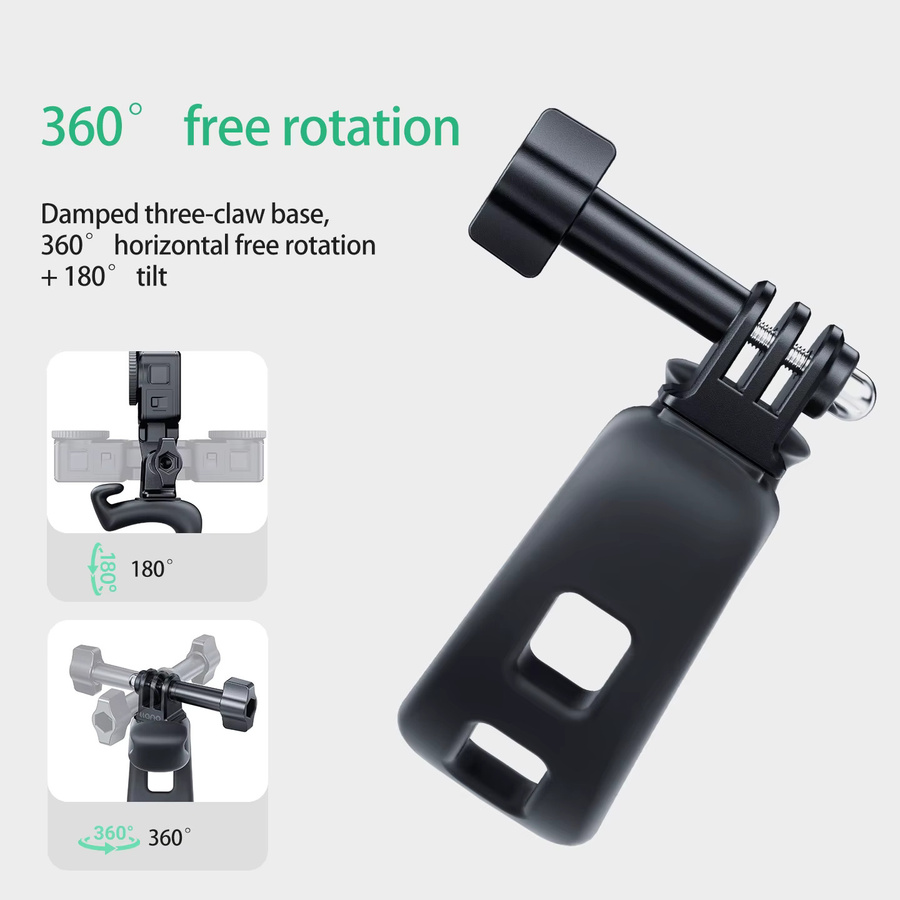 llano Kamera Flexibler Halter 360 Grad Gurtbandhalterung in Schwarz für DJI Action 6 5 Pro 4/3, GoPro Hero13 12 11 und AKASO sowie DJI Osmo - Bild 4