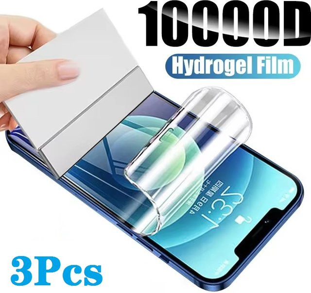 3-teiliges Hydrogel Displayschutzfolie Set für Motorola Moto G9 G8 G7 Play Power E7 Plus in Transparent - Bild 1