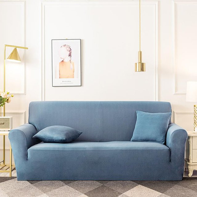 Yiran bag Elastischer Stretch Sofabezug in Blau für 1- bis 4-Sitzer und Ecksofas - Bild 1