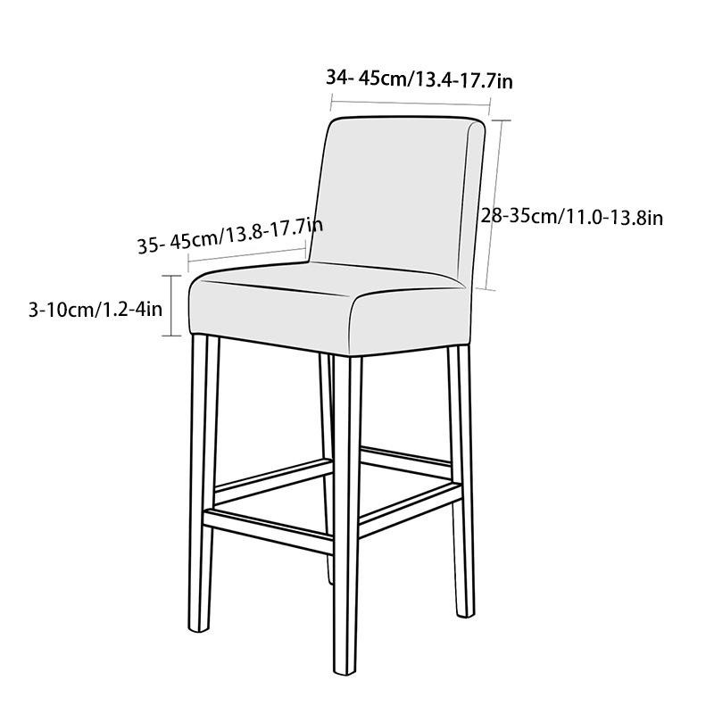 Bedruckter elastischer Barhockerbezug in Weißer Regen für Café und Esszimmer, Stretch-Stuhlhussen mit niedriger Rückenlehne - Bild 2