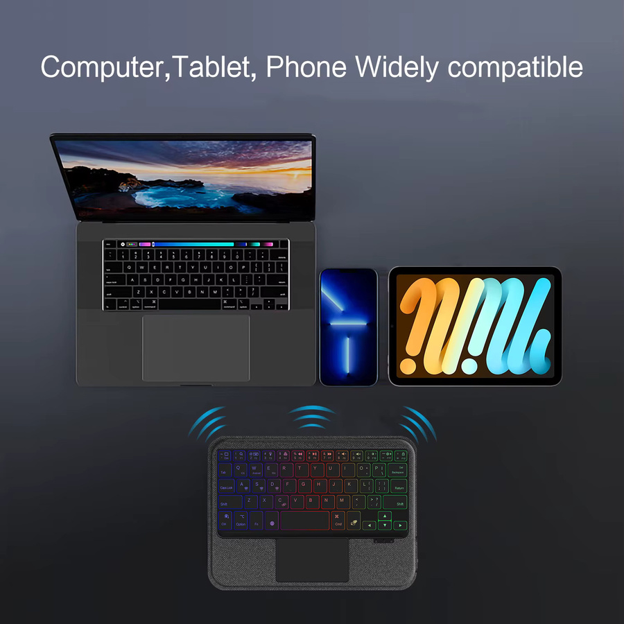 AJIUYU Touchpad-Tastatur Hülle für iPad Mini 7 und Mini 6 (8,3 Zoll), abnehmbares Magic Keyboard in Schwarz - Bild 3