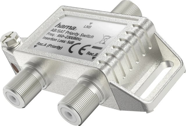 Hama AB/SAT-Prioritätsschalter Antennen-Verteiler in Silber - Bild 1