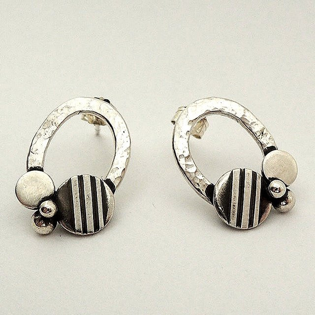YoYo Ohrstecker, Silber, Vintage, Damen - Bild 1