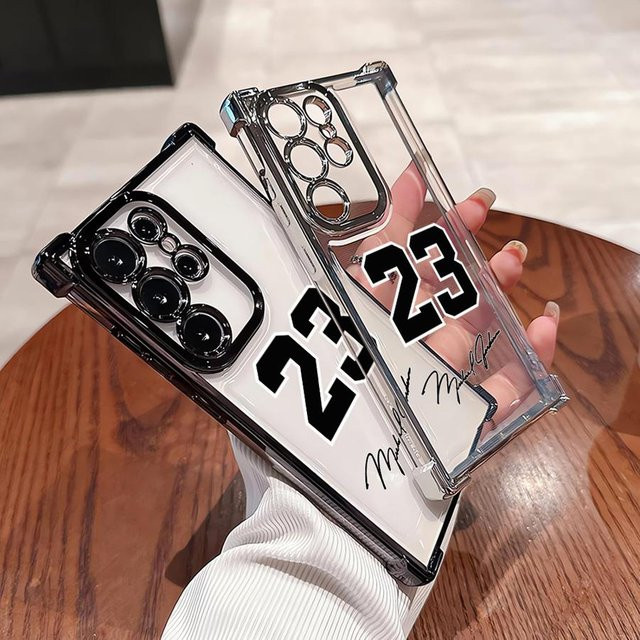 Weiche Handyhülle mit Mode Basketball Nummer Design für Samsung Galaxy S23 S25 S24 S22 S21 S20 FE Ultra Plus in Multicolour - Bild 1