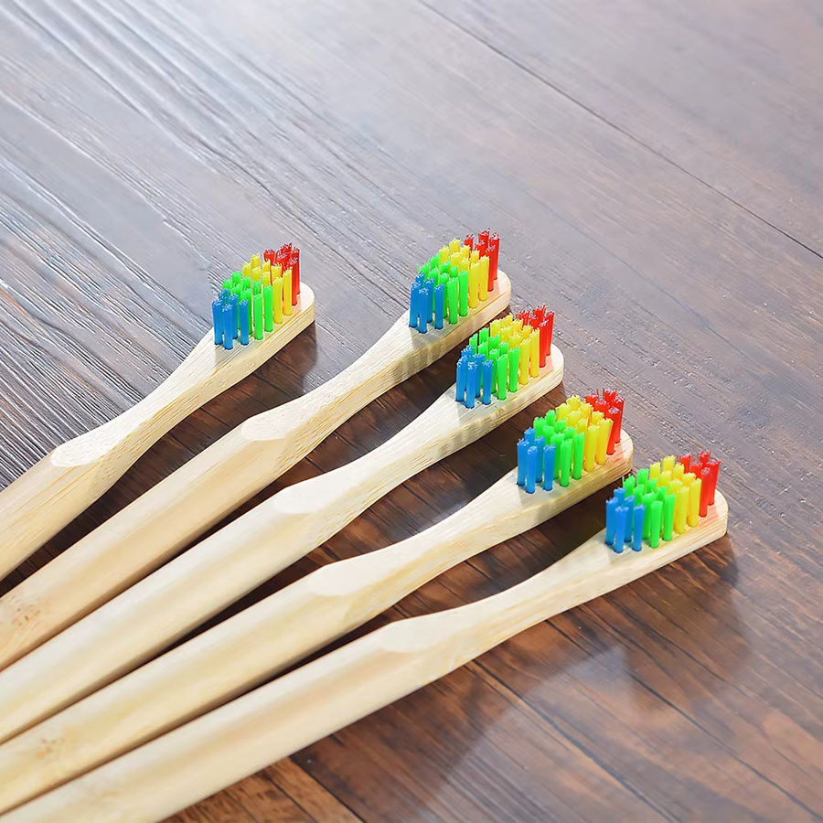 Bamboo World Zahnbürste Kinder, 5 Stück, weiche Borsten, Bambus - Bild 2