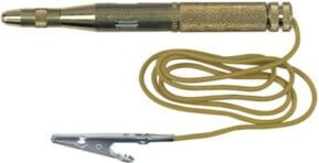Industrial Quality Supplies Spannungsprüfer 6 - 24 V DC in Gelb mit Spitze, Kabel und Krokodilklemme aus Messing - Bild 1