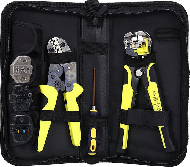 LUCHSHIY Multitool-Zange als Ratschen-Draht-Crimpwerkzeug-Set mit Abisolier- und Schneidefunktion für isolierte und nicht isolierte Anschlüsse - Bild 1