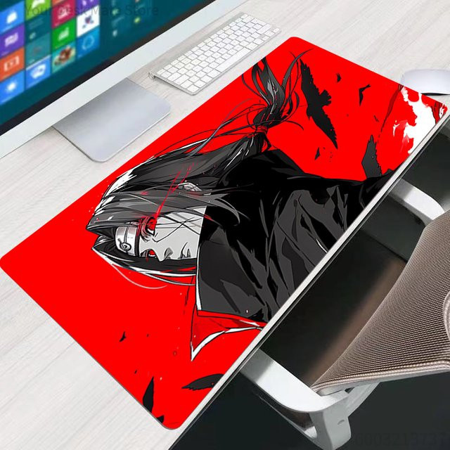 Bandai Gaming-Mauspad Naruto Itachi Uchiha in Rot, XXL Schreibtischunterlage für Computer und Laptop - Bild 1