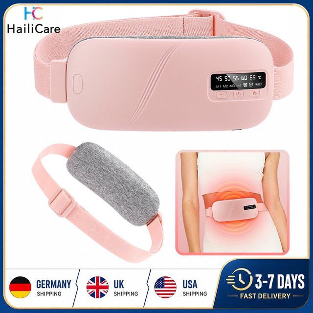Hailicare Elektrisches Vibrations-Bauchmassagegerät mit 5 Heizstufen in Pink zur Linderung von Menstruationsbeschwerden und Rückenschmerzen - Bild 1