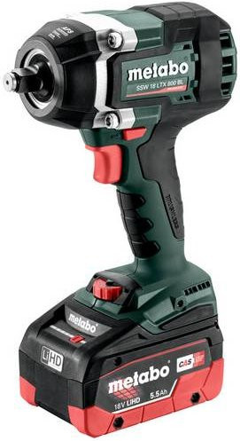 Metabo SSW 18 LTX 800 BL Akku-Schlagschrauber 18V mit 2 Akkus 5,5Ah LiHD in Grün - Bild 1