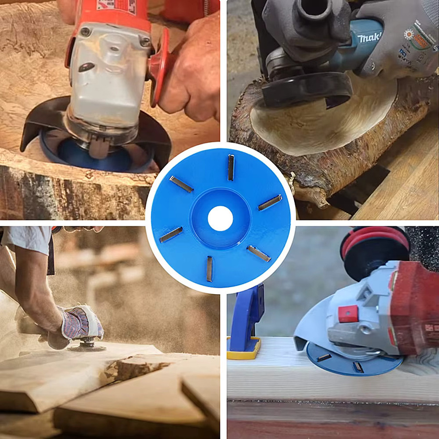 Holzbearbeitungs Fräser Turbo Carving Disc mit sechs Zähnen, Durchmesser: 90 mm, Bohrung: 16 mm, Farbe: Blau - Bild 4