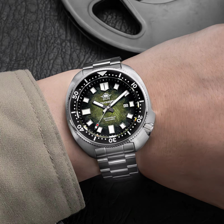 ADDIESDIVE Armbanduhr, Tauch-Quarzuhr, Edelstahl, Keramik, Grün, Herren - Bild 4